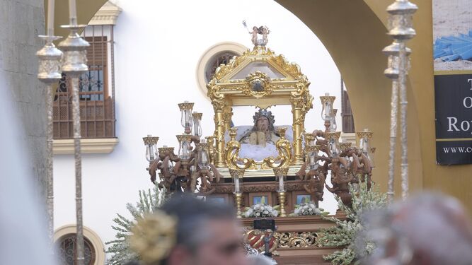 La Virgen de Acá, durante su salida procesional del año pasado.