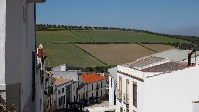 La aldea de Morente y terrenos que la rodean, donde se instalarán las plantas solares proyectadas.