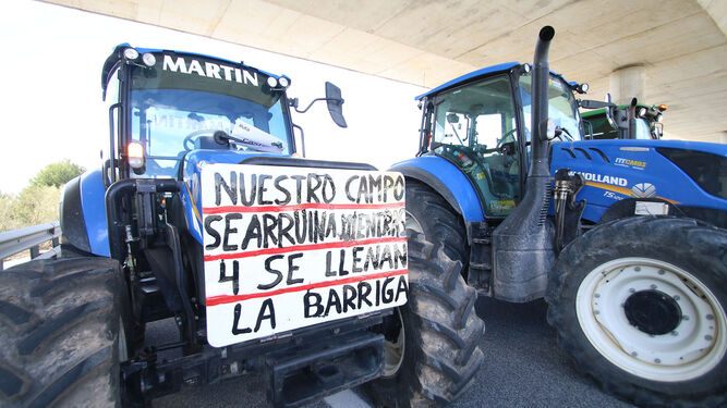 Una protesta de agricultores, en una imagen de archivo.