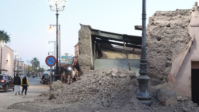 Vista de los daños que el terremoto de Marruecos ha provocado en Marraquech.