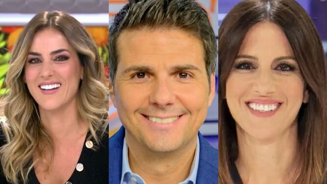 Verónica Dulanto, Fernando Díaz de la Guardia y Mónica Sanz, los tres presentadores de la nueva temporada de 'Cuatro al día'.