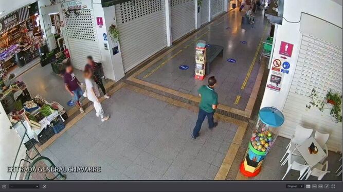 Imagen de una de las cámaras de videovigilancia del Mercado de Abastos de Lucena.