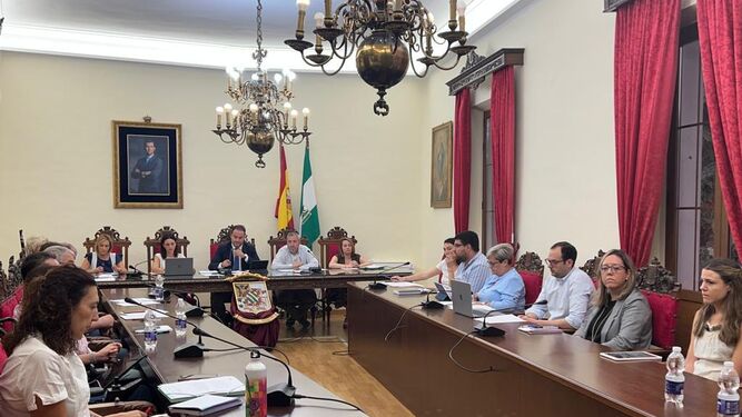 Un momento de la sesión plenaria celebrada en el Ayuntamiento de Priego de Córdoba.