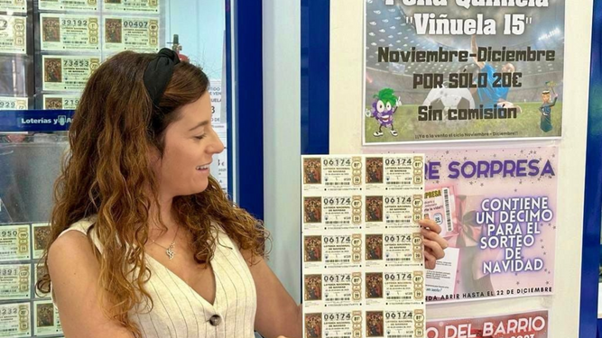 El número, en la administración de loterías de La Viñuela.