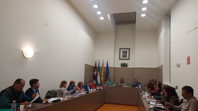 Un momento de la sesión plenaria del Ayuntamiento de Baena.