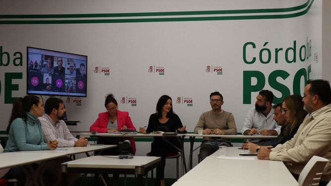 Ejecutiva provincial del PSOE de Córdoba reunida este jueves.