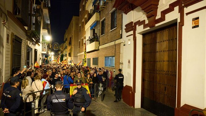 Una imagen de la protesta del lunes en Sevilla.