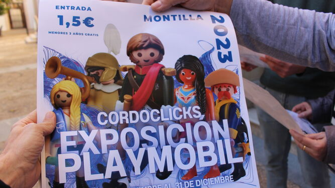 Cartel de las actividades de Playmobil en Montilla.