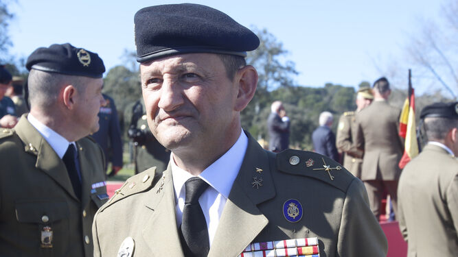 El general Olazábal, en febrero de 2020, cuando recogió el mando de la Brigada de Cerro Muriano.