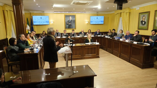 Un momento de la sesión plenaria celebrada en el Ayuntamiento de Cabra.