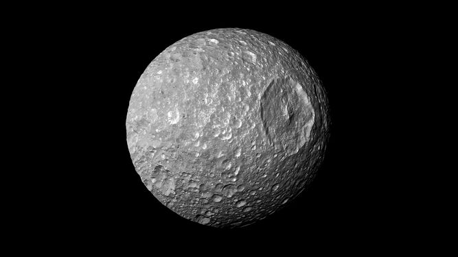 Mimas, satélite de Saturno.