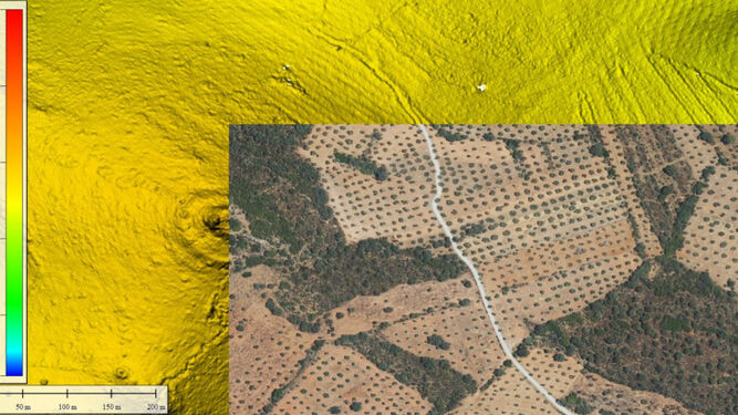 Imagen aérea de uno de los yacimientos descubiertos por la UCO.