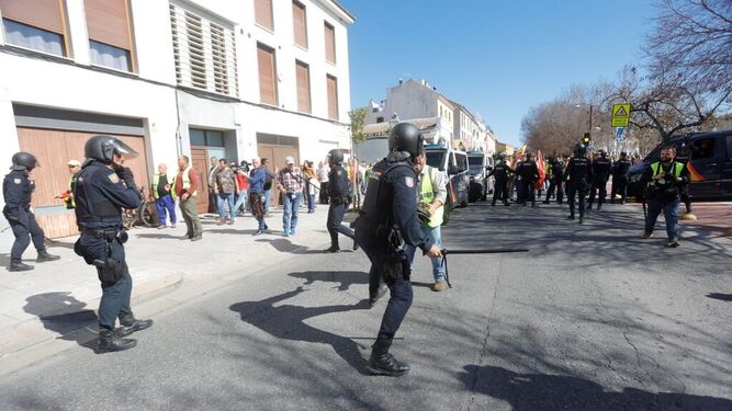 Un momento de la intervención policial en la Ribera.
