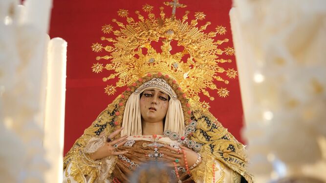 La Virgen de la O, durante el Sábado de Pasión de 2023.