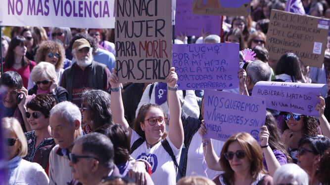 Manifestación en Sevilla por el 8M en 2020