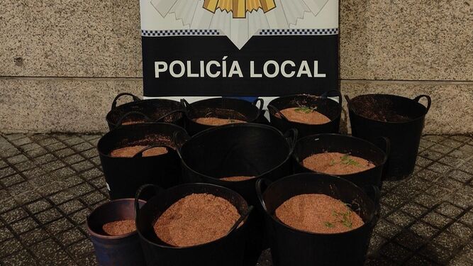 Los 510 kilos de polvo de cobre incautado por la Policía Local.