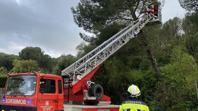 Una intervención de esta semana por la lluvia del servicio de bomberos de Córdoba.