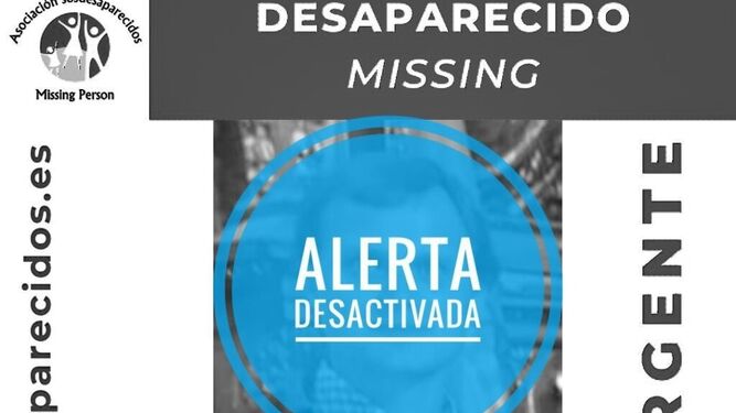 La alerta de SOS Desaparecidos.