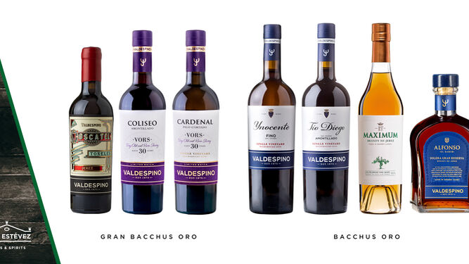 Vinos y Brandies de Jerez Premiados en Bacchus 2024.